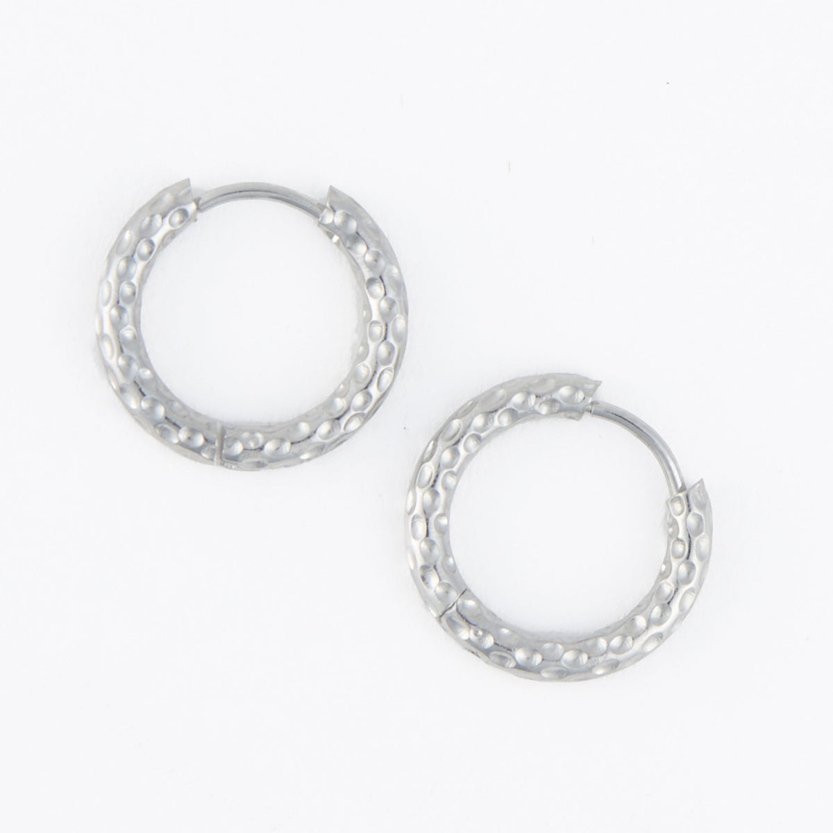 Waterproof Earrings Narelle Hammered Huggie Hoop