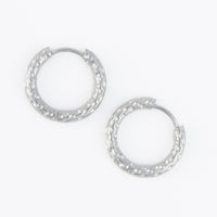 Waterproof Earrings Narelle Hammered Huggie Hoop
