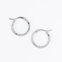 Waterproof Earrings Narelle Square Beaded Hoop in Gold & Steel