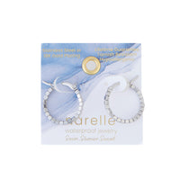 Waterproof Earrings Narelle Square Beaded Hoop in Gold & Steel