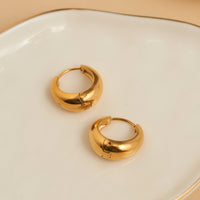 Waterproof Earrings Graduated Hoop in Gold & Steel Narelle