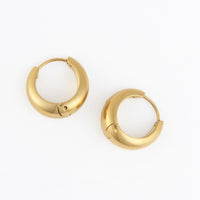 Waterproof Earrings Graduated Hoop in Gold & Steel Narelle