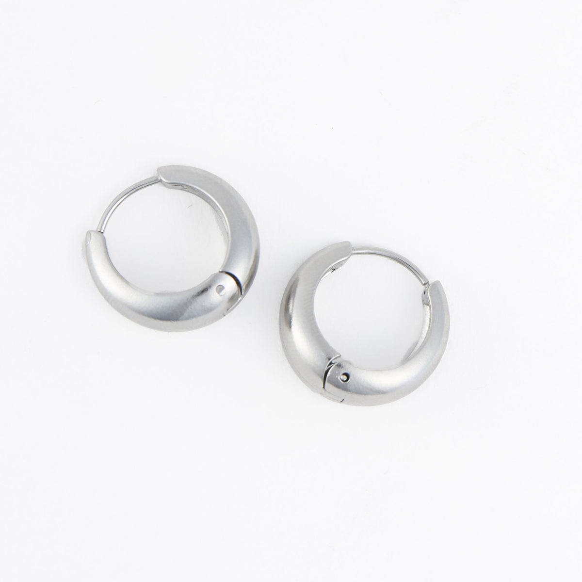 Waterproof Earrings Graduated Hoop in Gold & Steel Narelle
