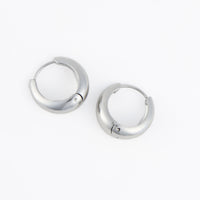 Waterproof Earrings Graduated Hoop in Gold & Steel Narelle