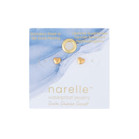Waterproof Earrings Narelle Puffy Heart Studs in Gold & Steel