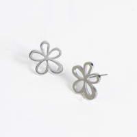 Waterproof Earrings Narelle Flower Studs in Gold & Steel