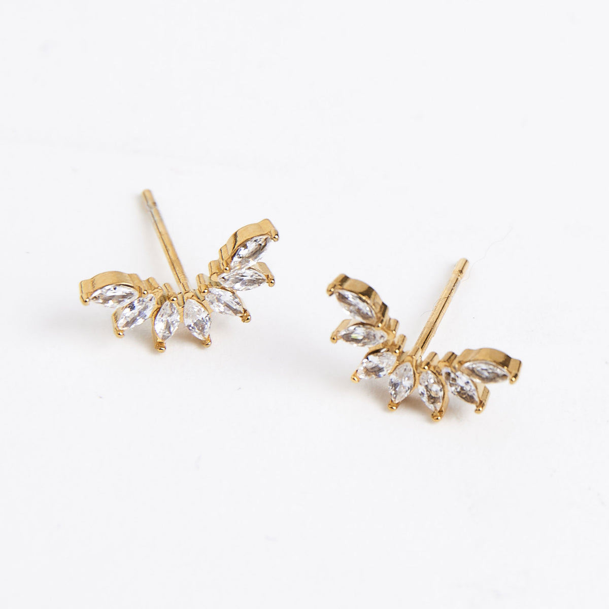 Waterproof Earrings Narelle Mini Crawler Studs with Cubic Zirconia