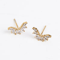 Waterproof Earrings Narelle Mini Crawler Studs with Cubic Zirconia