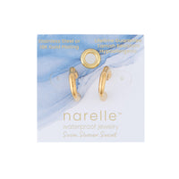 Waterproof Earrings Narelle Bamboo C-Hoop in Gold & Steel