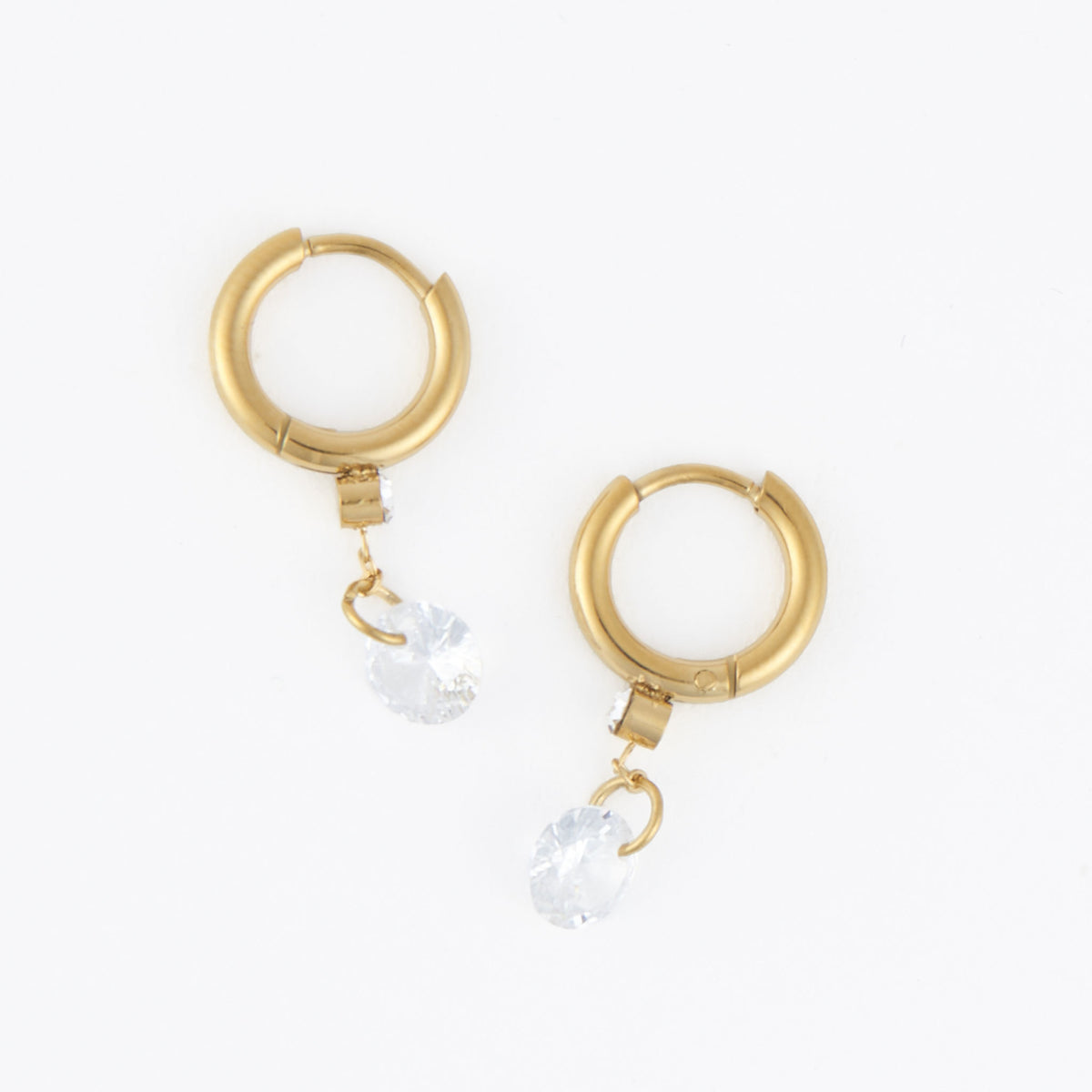 Waterproof Earrings Narelle Dangle CZ Huggie Hoop