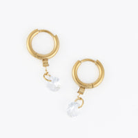 Waterproof Earrings Narelle Dangle CZ Huggie Hoop