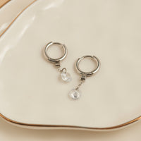 Waterproof Earrings Narelle Dangle CZ Huggie Hoop