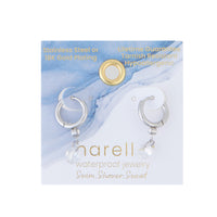 Waterproof Earrings Narelle Dangle CZ Huggie Hoop