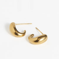 Waterproof Earrings Narelle Half Loop Hoop in Gold & Steel