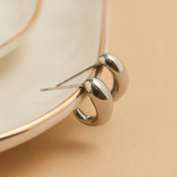 Waterproof Earrings Narelle Half Loop Hoop in Gold & Steel