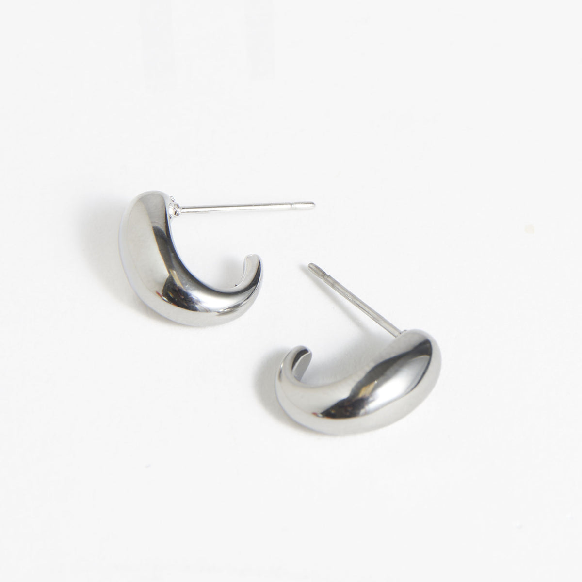 Waterproof Earrings Narelle Half Loop Hoop in Gold & Steel