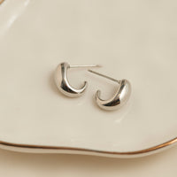 Waterproof Earrings Narelle Half Loop Hoop in Gold & Steel