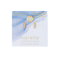Waterproof Earrings Narelle Crystal Bar Studs with Glass Gems