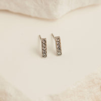 Waterproof Earrings Narelle Crystal Bar Studs with Glass Gems