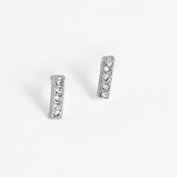 Waterproof Earrings Narelle Crystal Bar Studs with Glass Gems