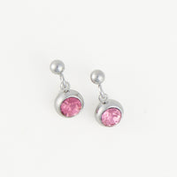 Waterproof Earrings Narelle Gemstone Dangle Studs in Steel