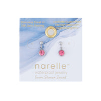 Waterproof Earrings Narelle Gemstone Dangle Studs in Steel