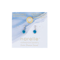 Waterproof Earrings Narelle Gemstone Dangle Studs in Steel