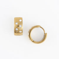 Waterproof Earrings Narelle Inlay Cubic Zirconia Hoops