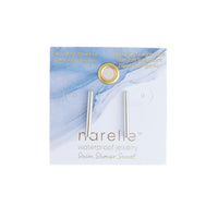 Waterproof Earrings 18mm Narelle Bar Studs in Gold & Steel