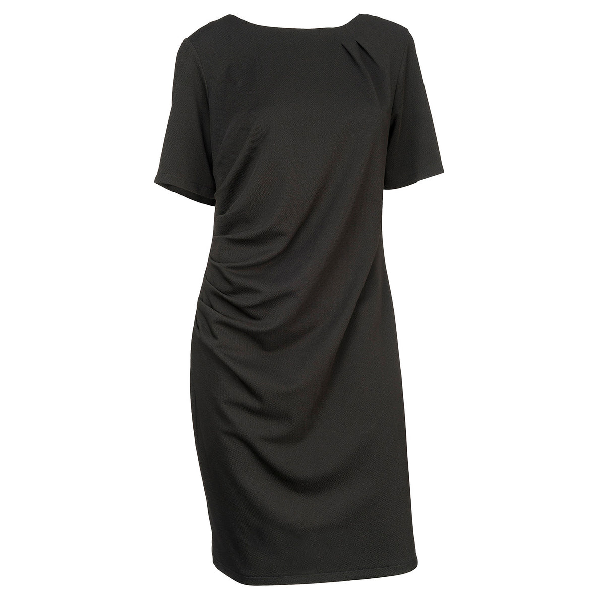 ruched cocktail dress knee length Navy Fitted Knee Length Ruched Dress 09471