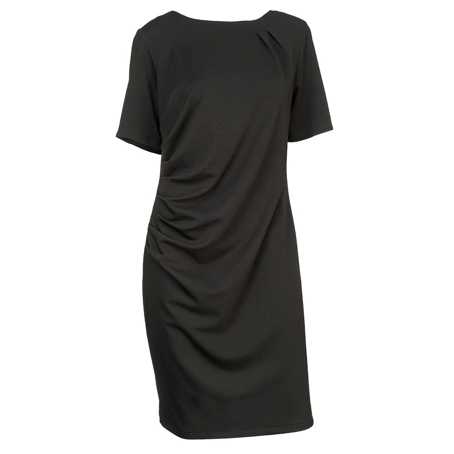 Knee Length Short Sleeve Ruched Cocktail Dress