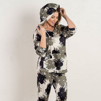 Two-Piece Long Sleeve Hooded Loungewear Pajama Set
