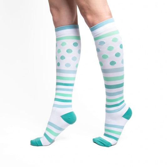 Dots & Stripes Knee High 15-20mmHg Compression Socks