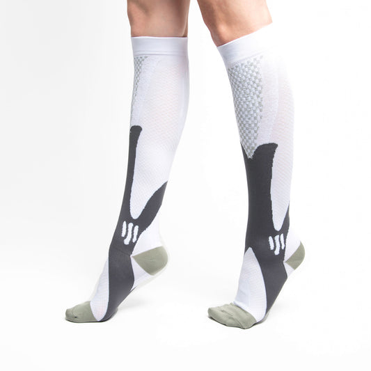 Grey Sport Knee High 15-20mmHg Compression Socks