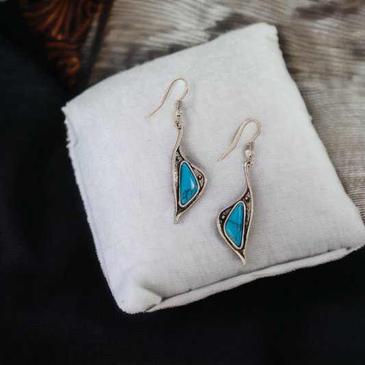Brandi Abstract Turquoise Drop Earrings