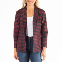 Nadia Long Sleeve Houndstooth Stretch Blazer