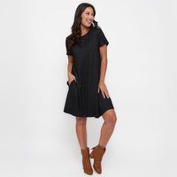 Linzey Stretch Denim Knee Length Tunic Dress