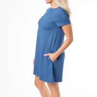 Linzey Stretch Denim Knee Length Tunic Dress