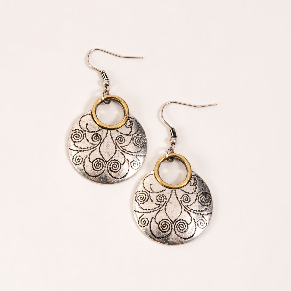 Wild Spirit Small Disc Drop Earrings
