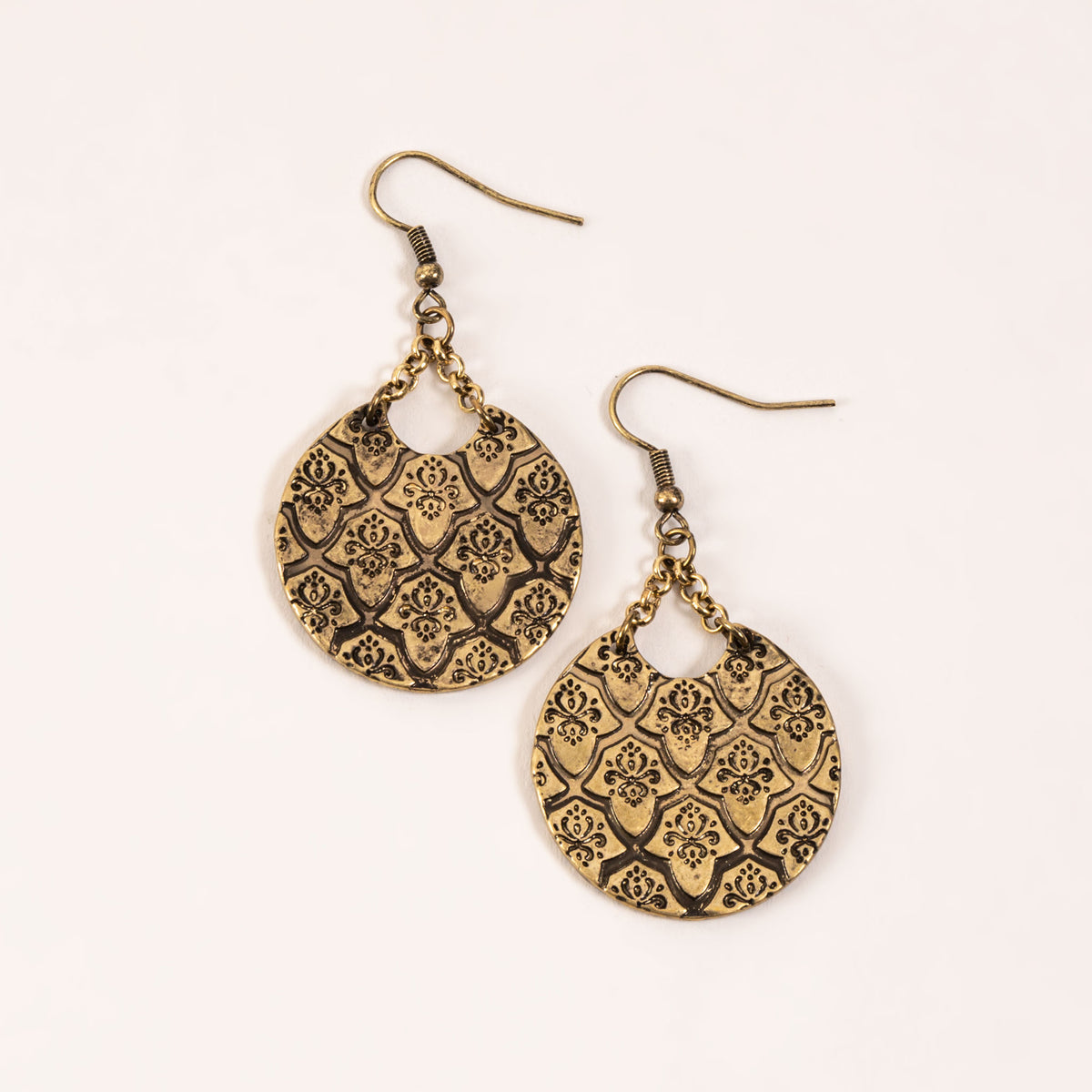 Wild Spirit Gold Disc Drop Earrings