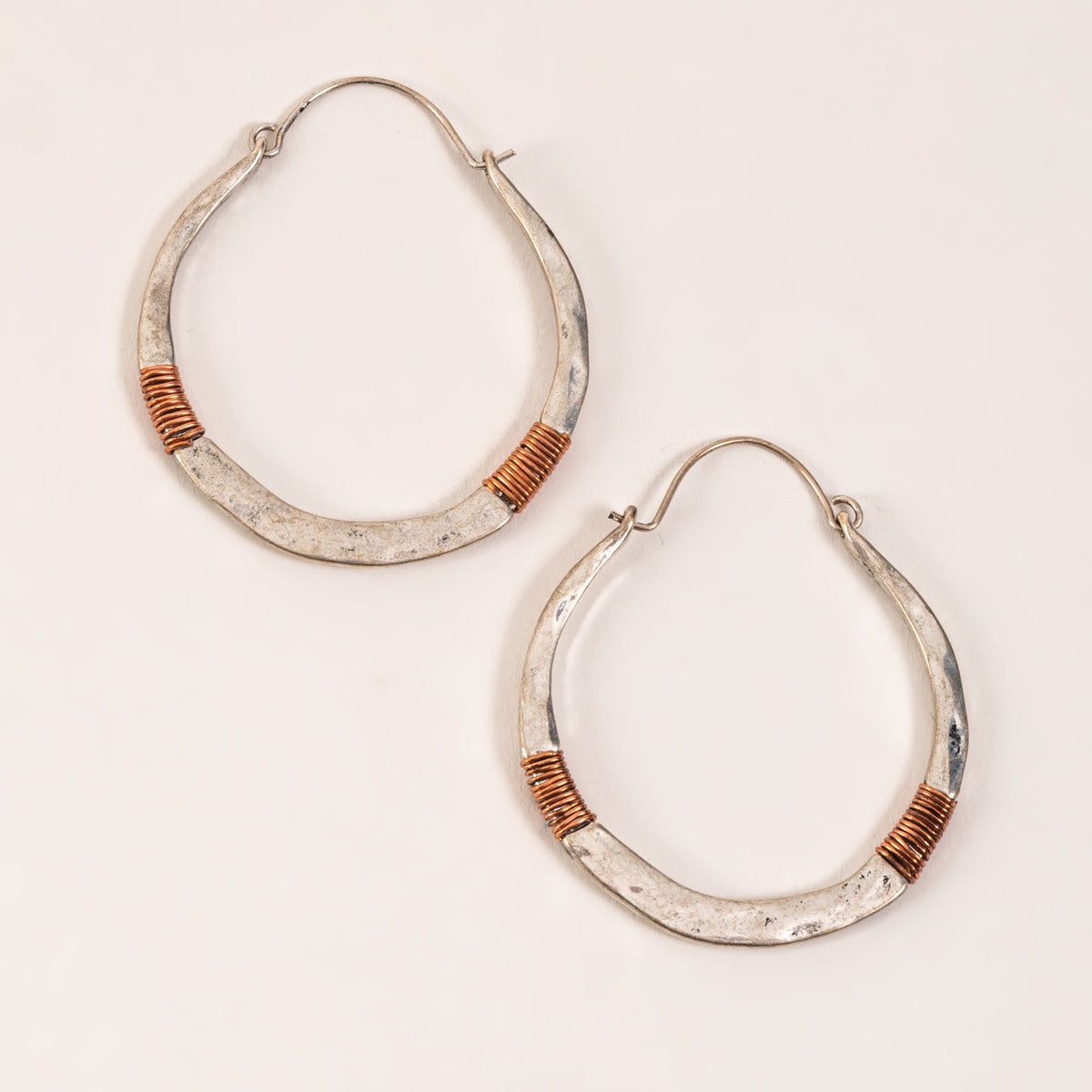 Wild Spirit Hammered Hoop Earrings