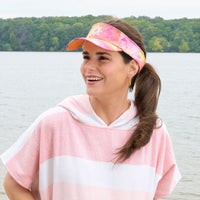 Taryn Tie Dye Sun Visor with Embroidered Beach Icon