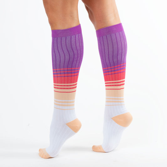 Purple Sunset Knee High 15-20mmHg Compression Socks