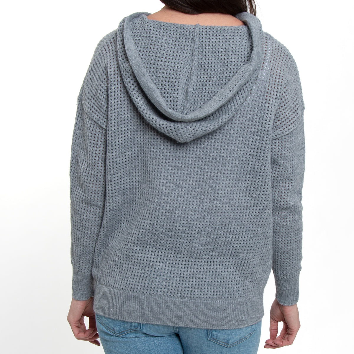 Talullah Crochet Long Sleeve Hooded Pullover Sweater