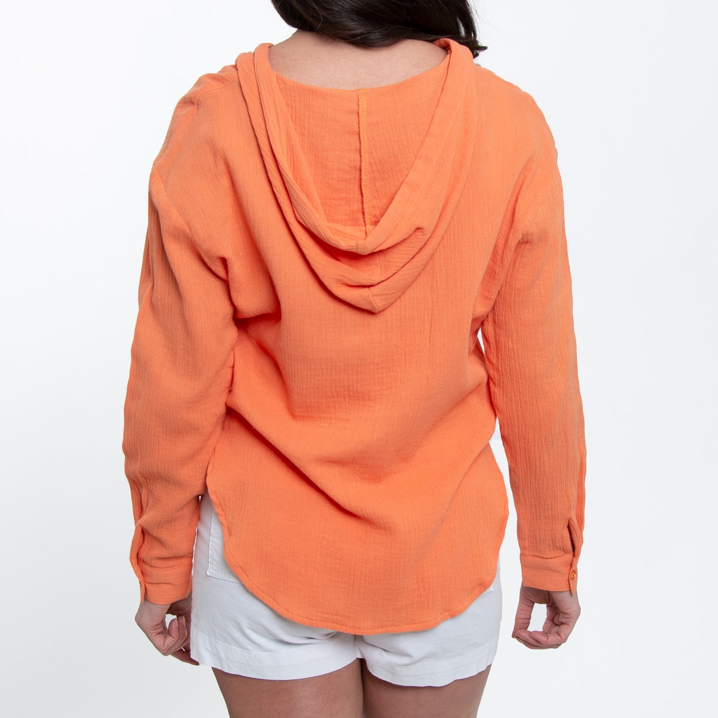 Resortwear Monroe Cotton Gauze Long Sleeve Hooded Pullover