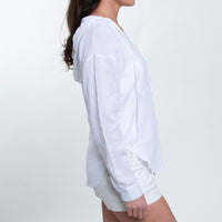 Resortwear Monroe Cotton Gauze Long Sleeve Hooded Pullover