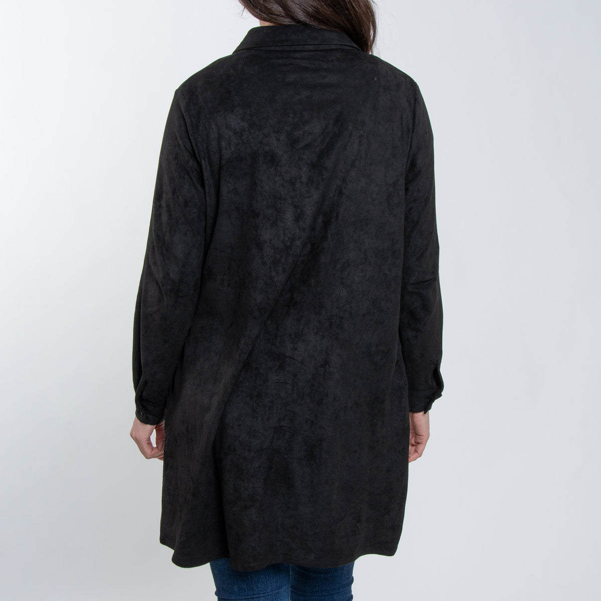 Shiloh Stretchy Suede Long Sleeve Shirt Dress
