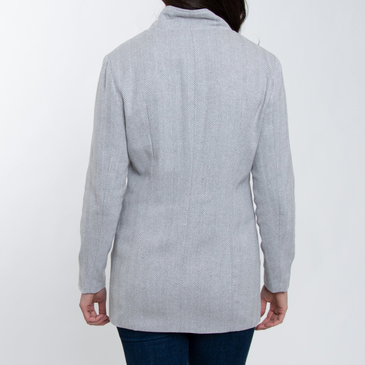 Archer Long Sleeve Herringbone Long Length Blazer