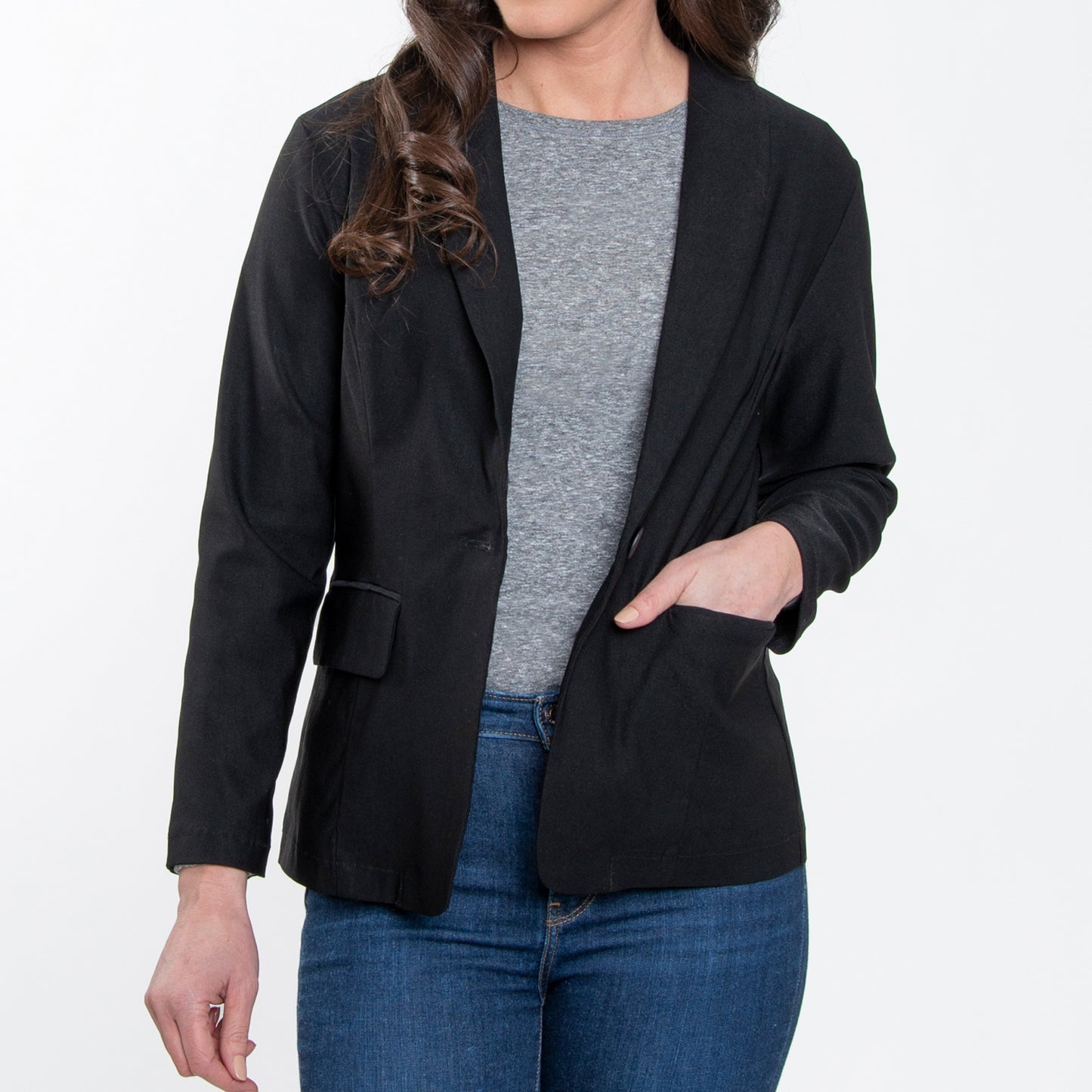 Nadia Classic Black Ultra Stretch Jersey Blazer