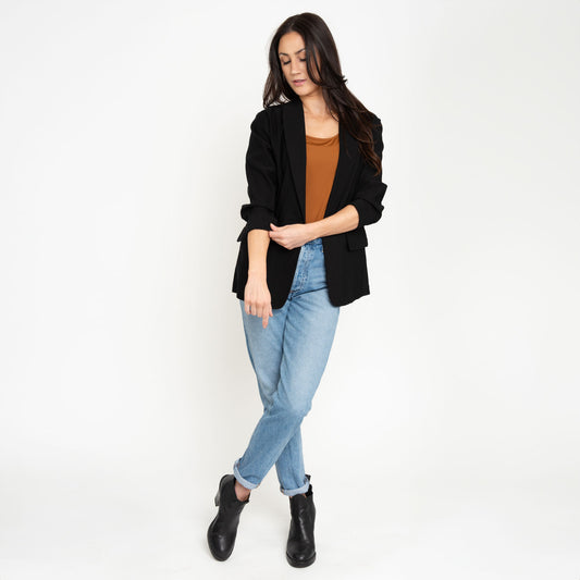 Nadia Classic Black Ultra Stretch Jersey Blazer